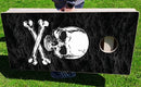 Pirate Skull & Bones Black Sea Pro Style Cornhole Bean Bag Toss Game 24x48 with 8 Regulation 16oz Bags