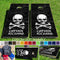Pirate Skull & Bones Black Sea Pro Style Cornhole Bean Bag Toss Game 24x48 with 8 Regulation 16oz Bags