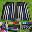 Thin Blue Line American Flag Pro Style Cornhole Bean Bag Toss Game 24x48 with 8 Regulation 16oz Bags