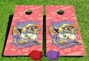 Margaritaville Tipsy Tourists Pro Cornhole Bean Bag Toss Game 24x48 with 8 Regulation 16oz Bags