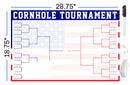 American Flag Cornhole Tournament Bracket Large 32 Team Wet Erase Wall Bracket 28.75" x 18.75" w/Pen & Eraser