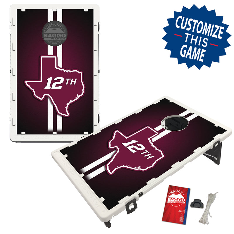 College Station Texas 12th Outline Bean Bag Toss Game by BAGGO