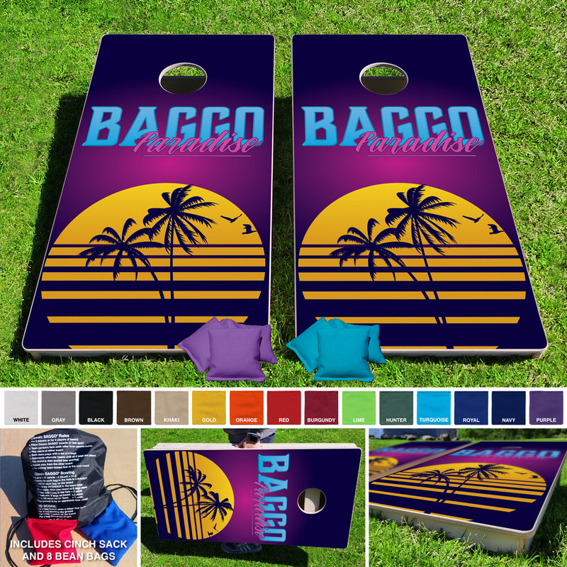 BAGGO Paradise Pro Style Cornhole Bean Bag Toss Game 24x48 with 8 Regu