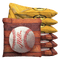 Baseball Rugged Bat and Ball Baggo Cornhole Bean Bag Toss Bags (set of 8)
