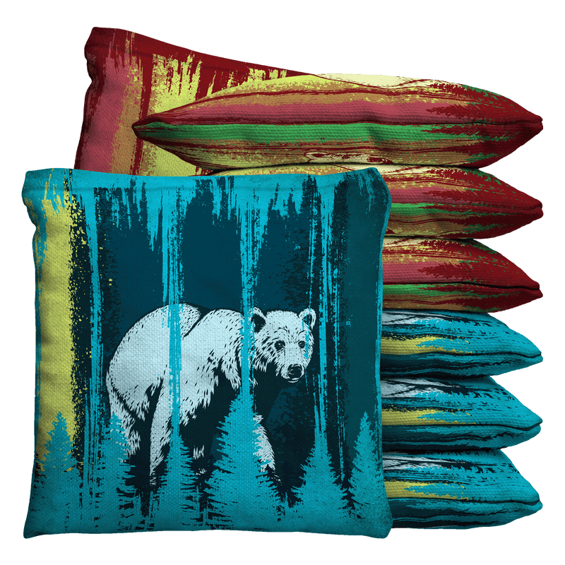 Grizzly Bear Bean Bags Baggo Cornhole Bean Bag Toss Bags (set of 8)