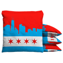 Chicago Skyline Baggo Cornhole Bean Bag Toss Bags (set of 8)