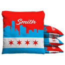Chicago Skyline Baggo Cornhole Bean Bag Toss Bags (set of 8)