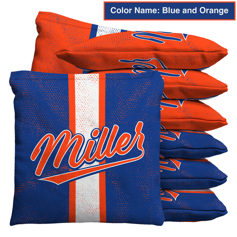 Game Day Custom Name 17 Team Colors Baggo Cornhole Bean Bag Toss Bags (set of 8)