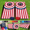 Memorial American Flag Pro Style Cornhole Bean Bag Toss Game 24x48 with 8 Regulation 16oz Bags