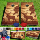 Rustic Deer Pro Style Cornhole Bean Bag Toss Game 24x48 with 8 Regulation 16oz Bags