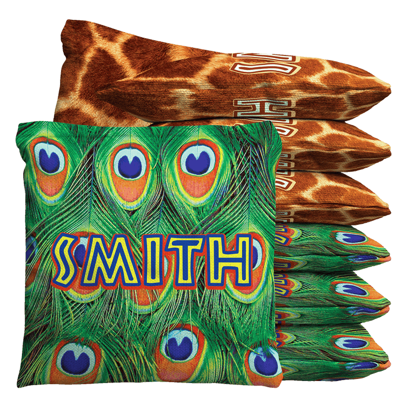 Safari Pattern Custom Bean Bags Baggo Cornhole Bean Bag Toss Bags (set of 8)