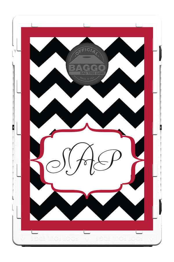 Chevron Pattern Monogram Letters With Custom Colors Bag Toss Game by BAGGO