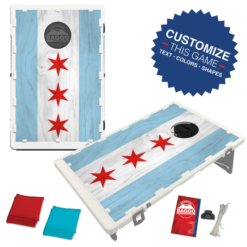 Chicago Textured Flag Skyline Bean Bag Toss Game by BAGGO