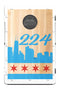 Chicago Area Code (Choose) Wood Texture Skyline Flag Screens (Only) by BAGGO Baggo.com