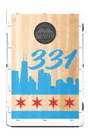 Chicago Area Code (Choose) Wood Texture Skyline Flag Screens (Only) by BAGGO Baggo.com