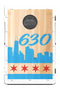 Chicago Area Code (Choose) Wood Texture Skyline Flag Screens (Only) by BAGGO Baggo.com