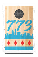 Chicago Area Code (Choose) Wood Texture Skyline Flag Screens (Only) by BAGGO
