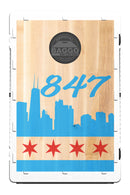 Chicago Area Code (Choose) Wood Texture Skyline Flag Screens (Only) by BAGGO