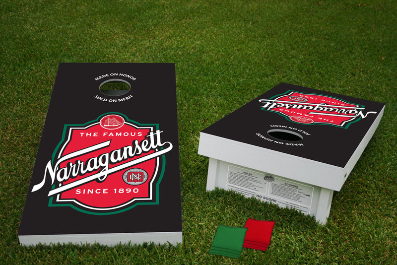 Narragansett Wooden Cornhole Game - Red / Green Bags