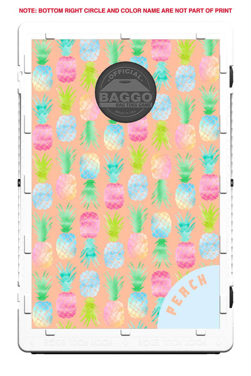 Pineapple Pattern Peach Bean Bag Toss Game by BAGGO