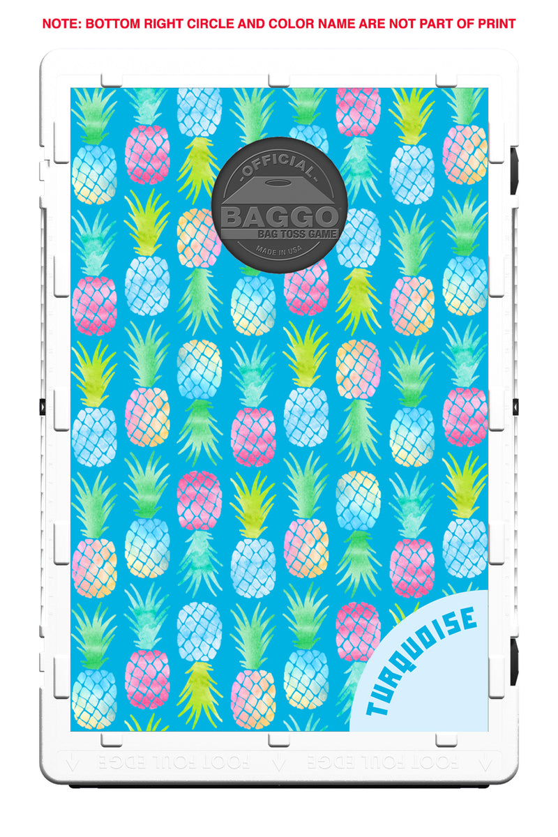Pineapple Pattern Turquoise Bean Bag Toss Game by BAGGO